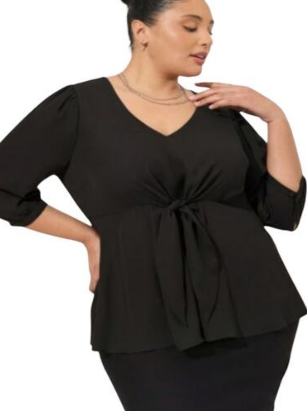 #171 Torrid 0 Georgette Tie-Front Blouse